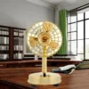 Table Fan, Brass, Battery Powered - view 2