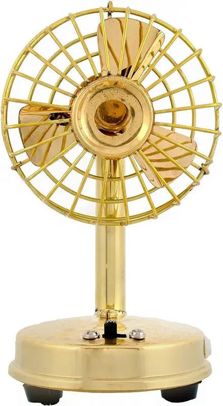 Table Fan, Brass, Battery Powered - view 3