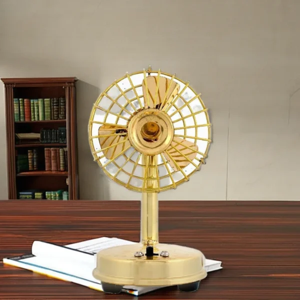 Table Fan, Brass, Battery Powered - view 3