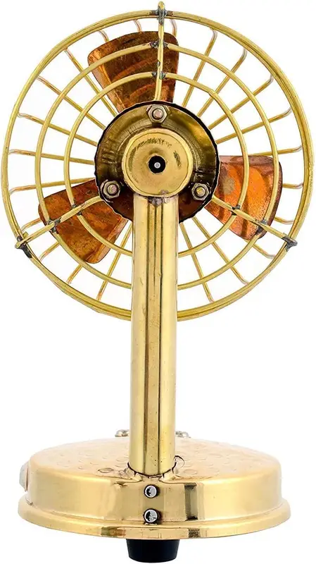 Table Fan, Brass, Battery Powered - view 4