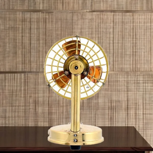 Table Fan, Brass, Battery Powered - view 4