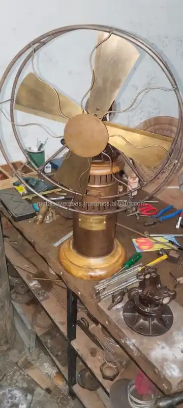 Table Fan, Brass, Metal, Iron - view 5
