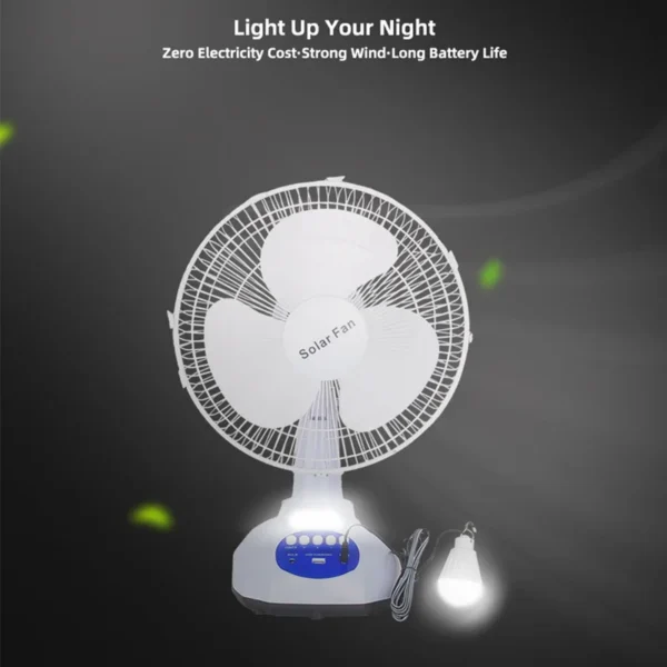 Table Fan, Plastic, LED, Solar, 15W - view 2