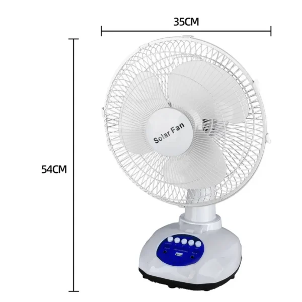 Table Fan, Plastic, LED, Solar, 15W - view 5