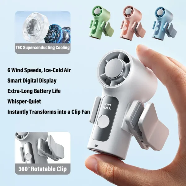 Table Fan, Portable, 20000RPM, 3000mah - view 5