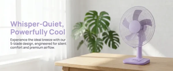 Table Fan, Portable, Electric, Plastic - view 3