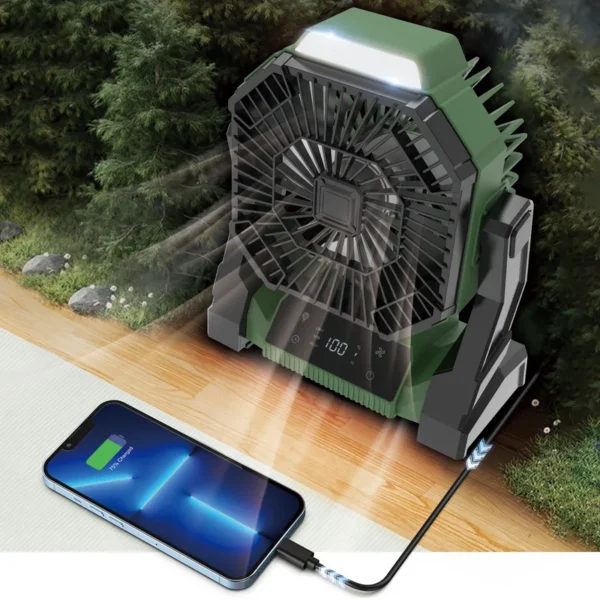 Table Fan, Portable, LED, USB - view 4