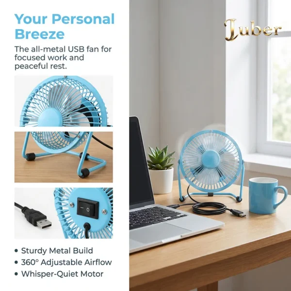 Table Fan, Portable, USB - view 2
