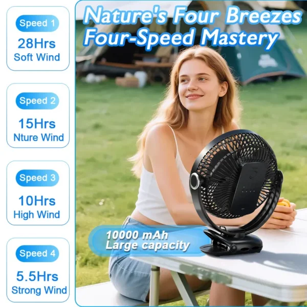 Table Fan, Portable, USB - view 2