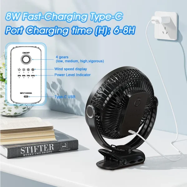 Table Fan, Portable, USB - view 3