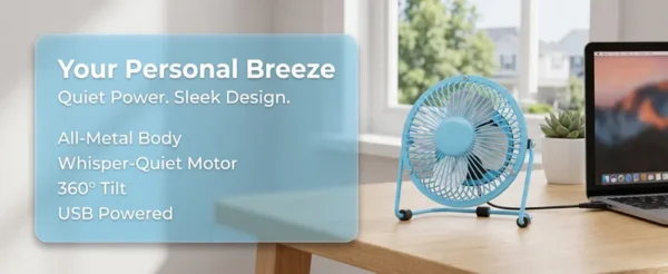 Table Fan, Portable, USB - view 4