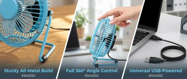 Table Fan, Portable, USB - view 6