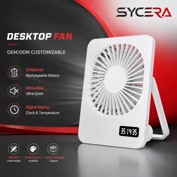 Table Fan, Portable, USB, 2000mAh