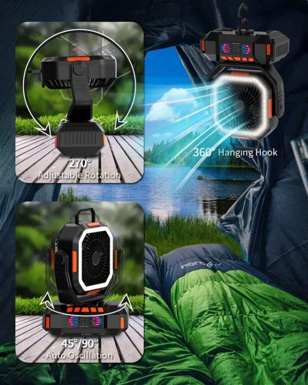 Table Fan, Portable, USB, 4-Speed, 40000mAh - view 2