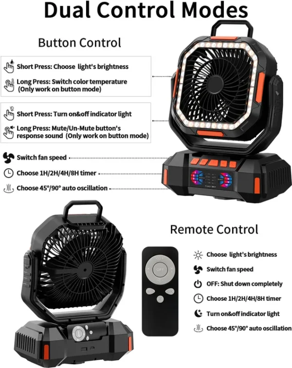 Table Fan, Portable, USB, 4-Speed, 40000mAh - view 6