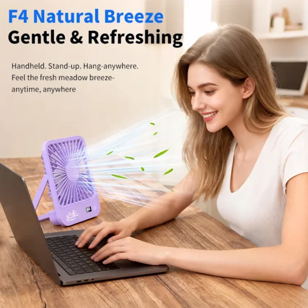 Table Fan, Portable, USB, 4500mAh - view 3