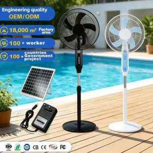 Table Fan, Solar, 15W, 16-Inch, SLF-G188