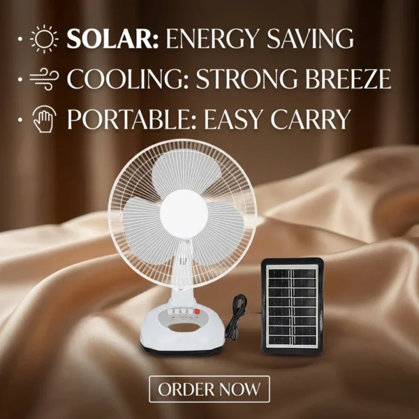 Table Fan, Solar, LED, USB