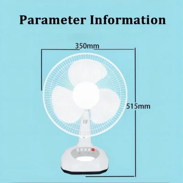 Table Fan, Solar, LED, USB - view 6