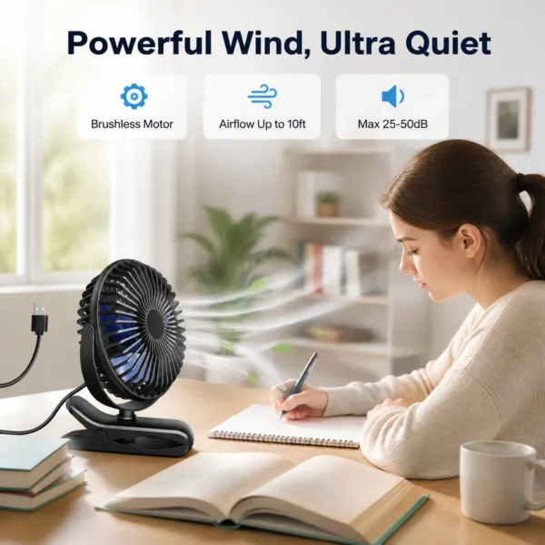Table Fan, USB, Portable - view 2