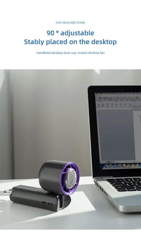 Table Fan, USB, Portable - view 4