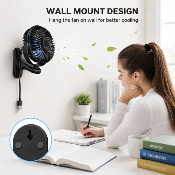 Table Fan, USB, Portable - view 4
