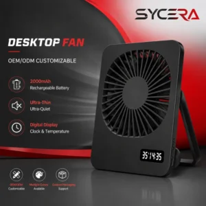 Table Fan, USB, Portable, 2000mAh, 5W, Plastic