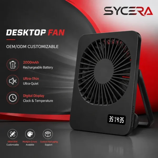 Table Fan, USB, Portable, 2000mAh