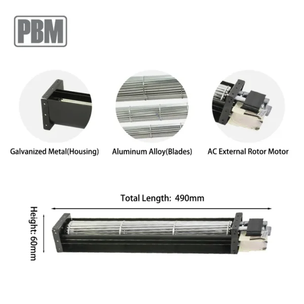 Tangential Blower, PBM, 40mm, 20W, 230VAC - view 2