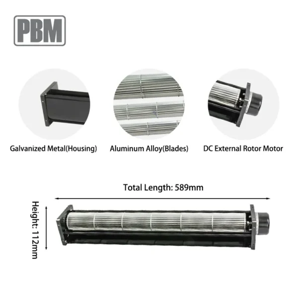Tangential Fan, 12 VDC, 414.89 CFM - view 2