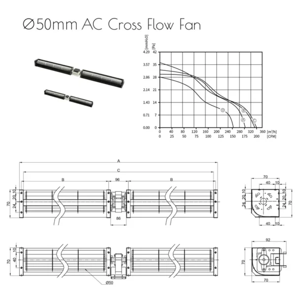 Tangential Fan, 230V, Aluminum - view 5