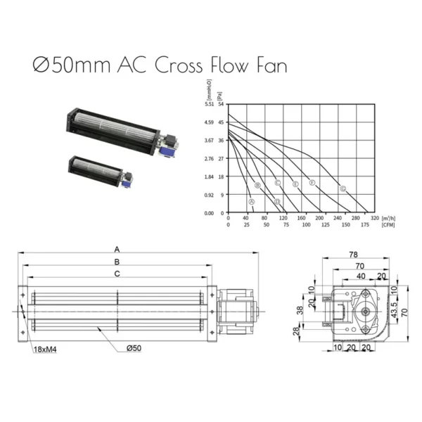 Tangential Fan, 230V, Aluminum - view 6