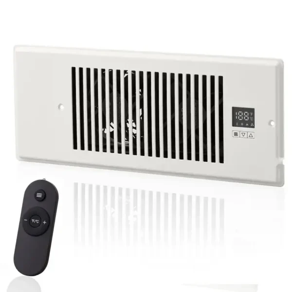 Thermostat Register Booster Fan, Plastic, 4FT, 12FT