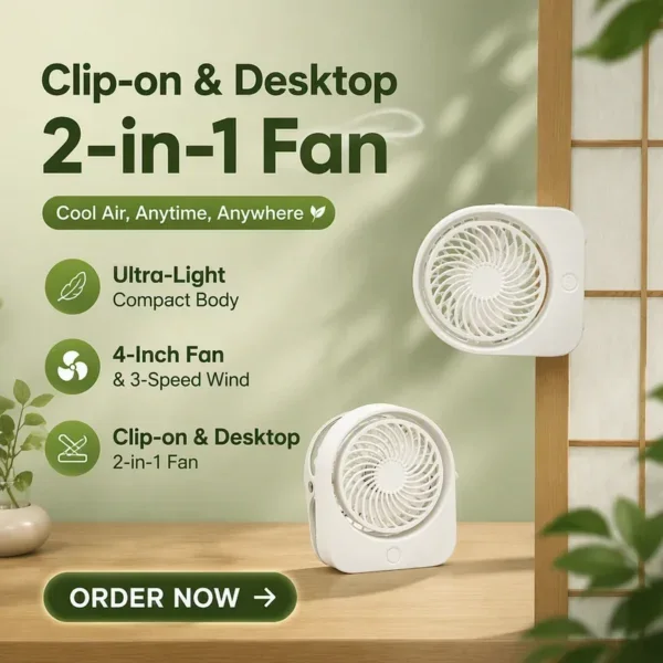 Three-speed Outdoor Desk Fan, Portable, USB