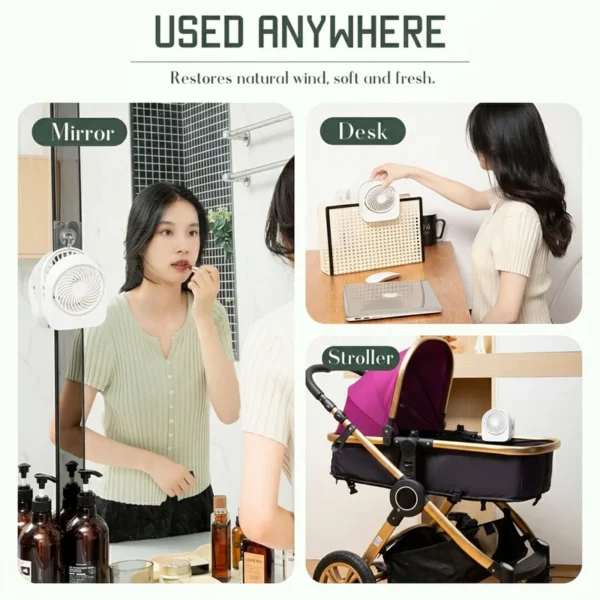 Three-speed Outdoor Desk Fan, Portable, USB - view 3