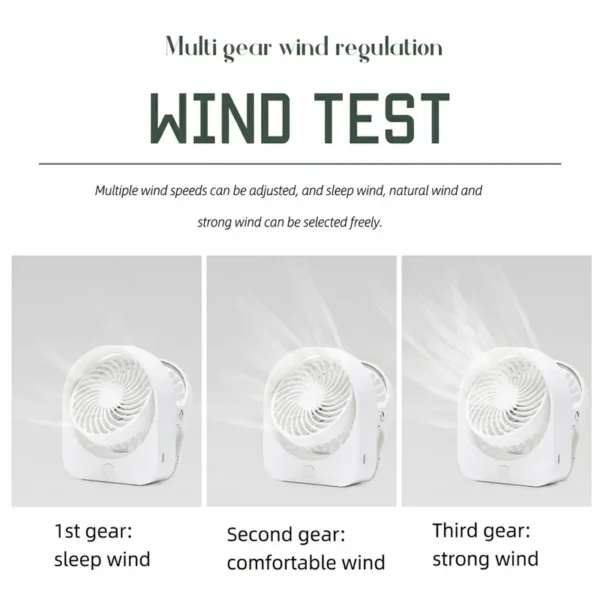 Three-speed Outdoor Desk Fan, Portable, USB - view 4