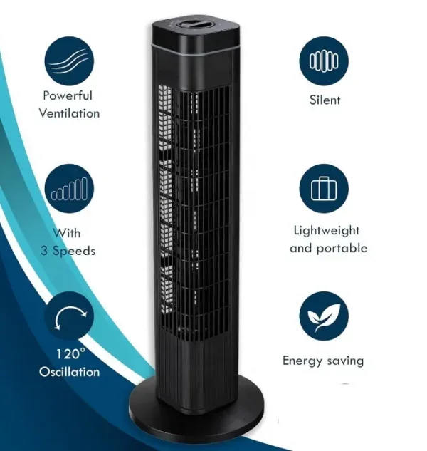 Tower Fan, 50W, Plastic