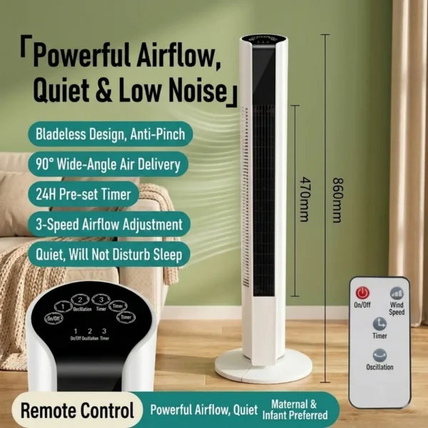 Tower Fan, Plastic, 45 - view 2