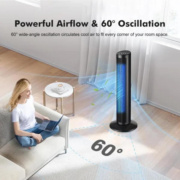 Tower Fan, Portable, ABS, 50W - view 2