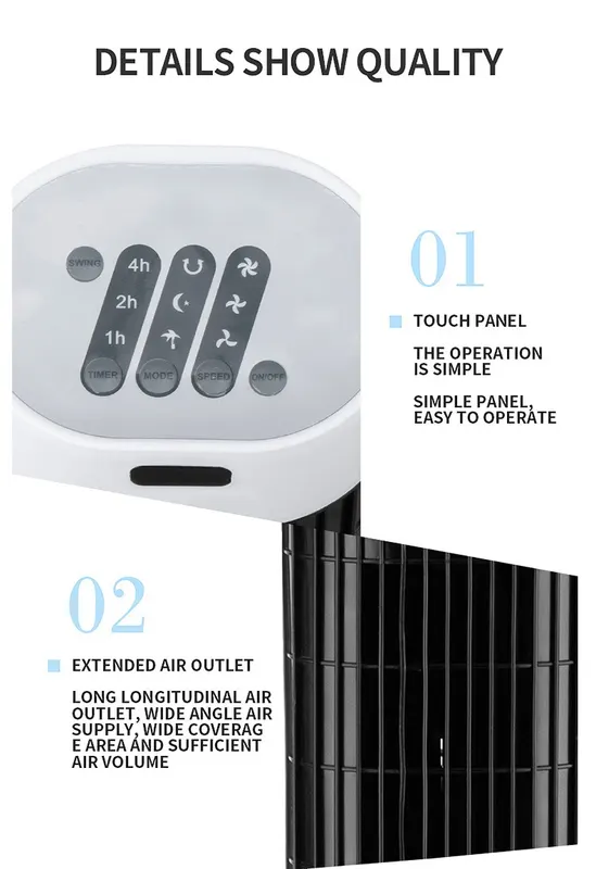 Tower Fan, Portable, Electric, Plastic - view 5