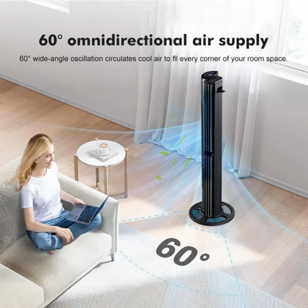 Tower Fan, Portable, Plastic, 15H - view 2