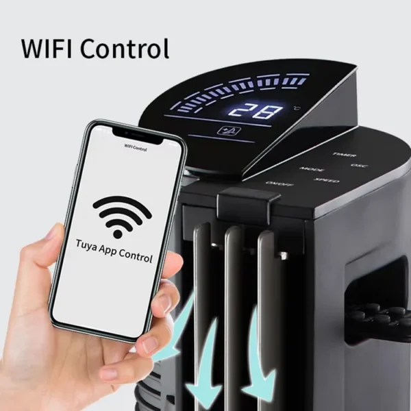 Tower Fan, Portable, Plastic, 15H - view 3