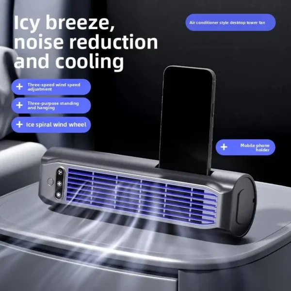 Tower Fan, Portable, Tangential, 2000mAh - view 5