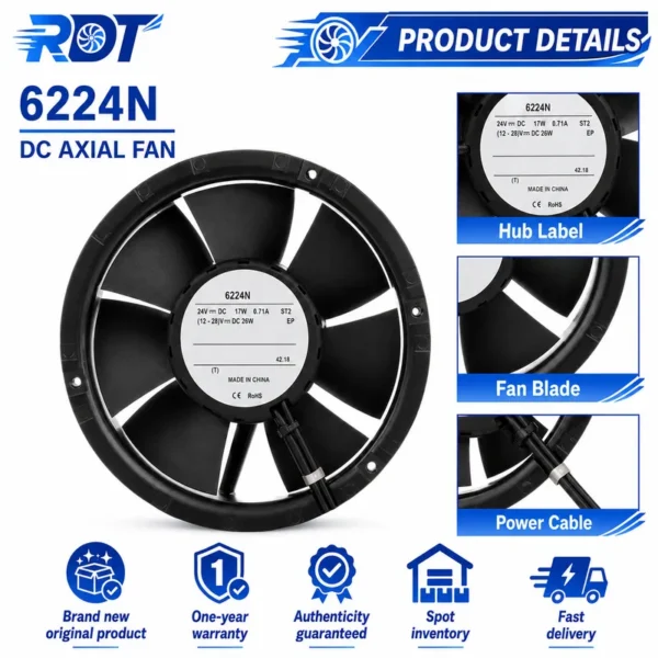 Tubeaxial Cooling Fan, 24V, 6224N - view 5