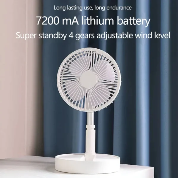 Usb Chargeable Fan, Plastic, 3.7, Battery - view 2