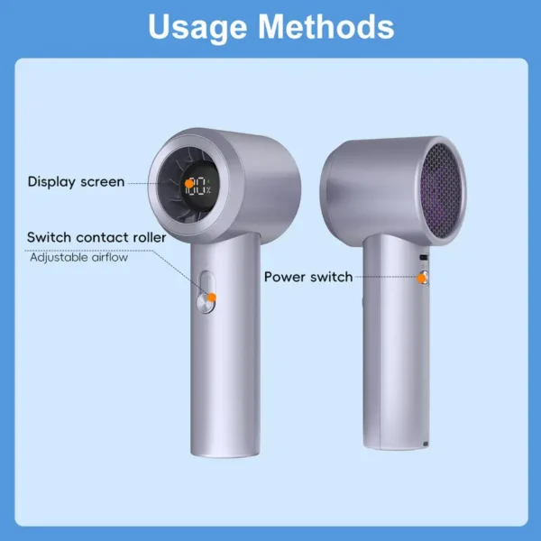 Usb Hand Fan, 100-Speed, Brushless, LED, 10-12H - view 6