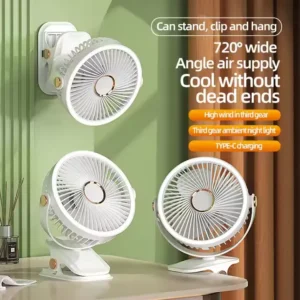 Usb Rechargeable Clip Fan, Portable, 5 V