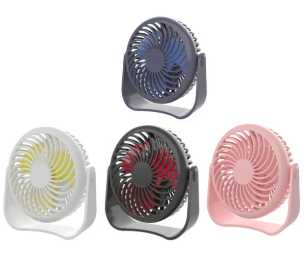 Usb Rechargeable Desk Fan, 2000mAh, Portable