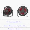 Usb Rechargeable Desk Fan, 2000mAh, Portable - view 5