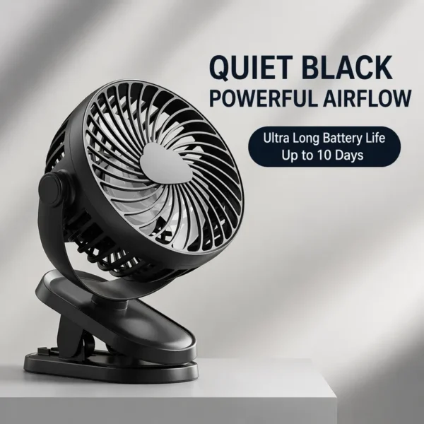 Usb Rechargeable Desk Fan, Portable, 1200mAh, 2400mAh - view 5